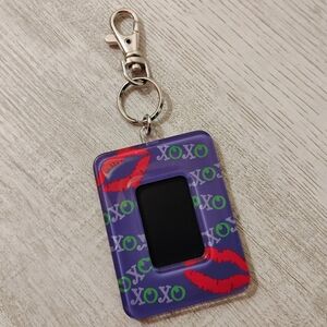 Purple XO Keychain Photo Frame